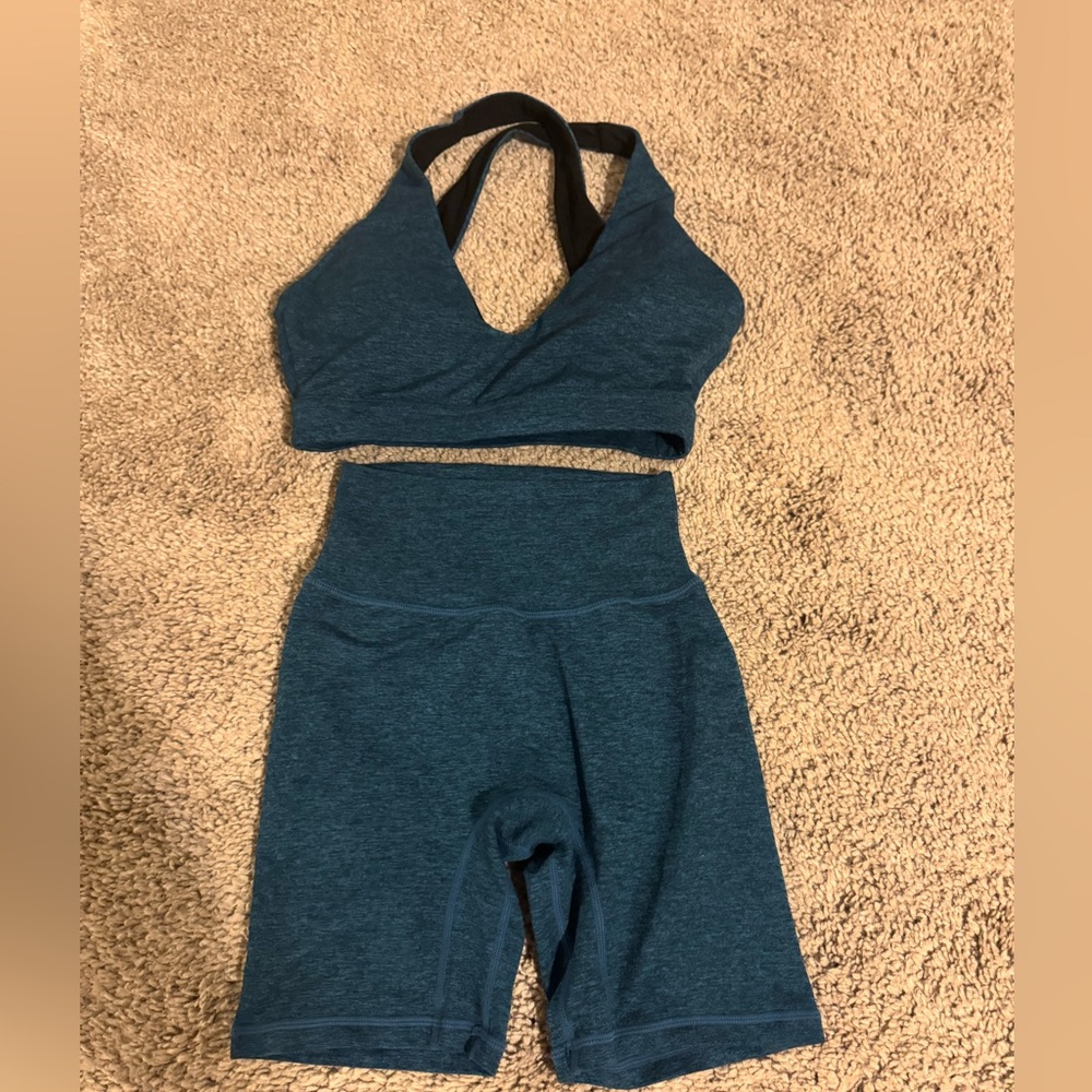 Ptula Bare Teal Sports Bra and Shorts Set
